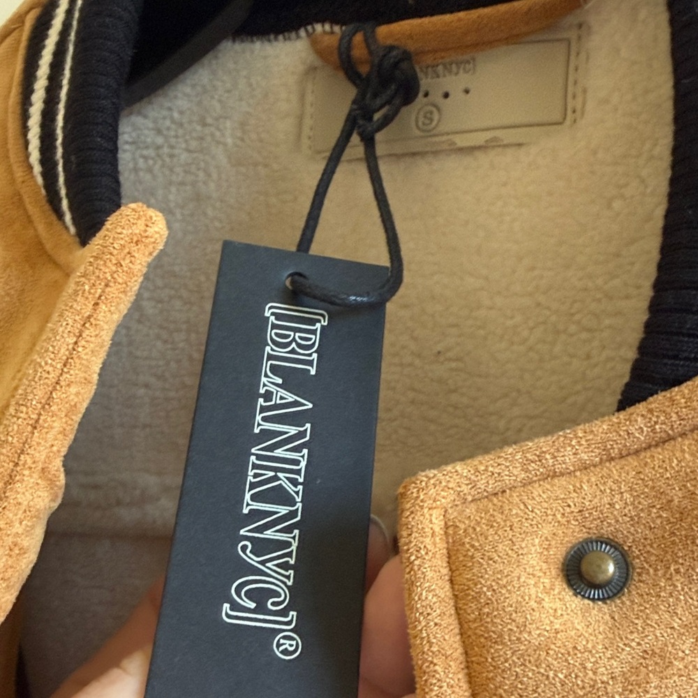 Blank NYC Tan and Black Bomber Jacket - Picture 5 of 6